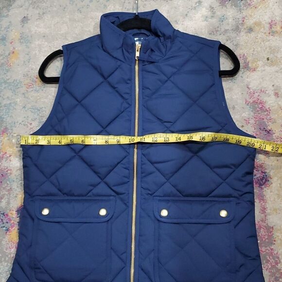 J. Crew Quilted Puffer Vest in Navy Blue Size S - Picture 5 of 10